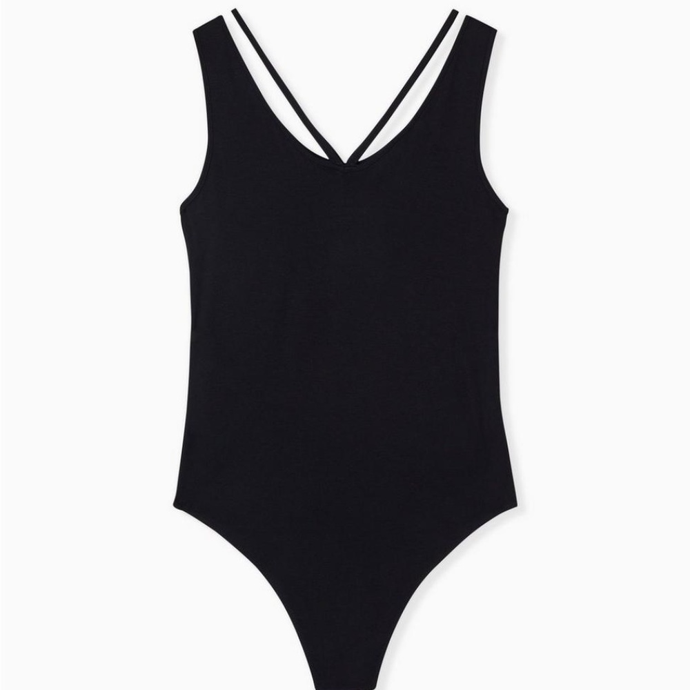 Torrid Black Strappy Bodysuit 5X 28 NWT